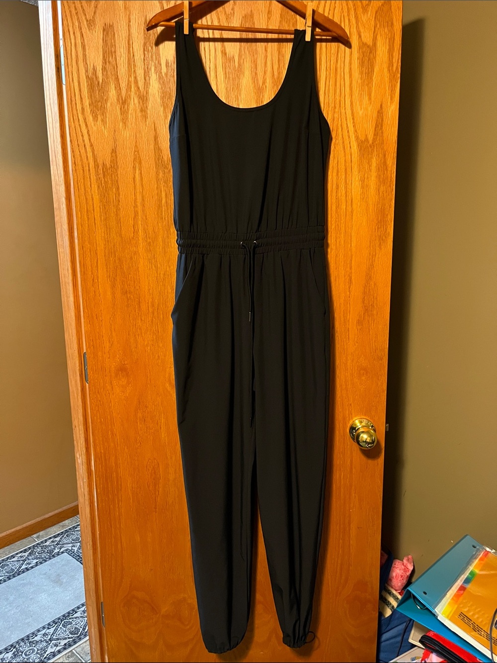 Abercrombie & Fitch Traveler Black Sleeveless Drawstring Jumpsuit